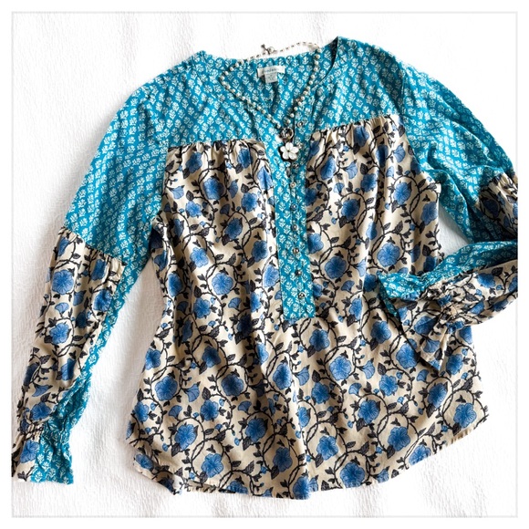 Sundance Floral Peasant Boho Top - Picture 2 of 9